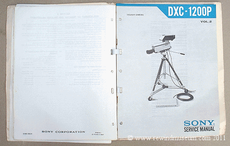 Sony DXC 1200 manual