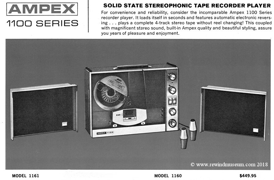 Ampex 1100 reel to reel audio tape recorder.