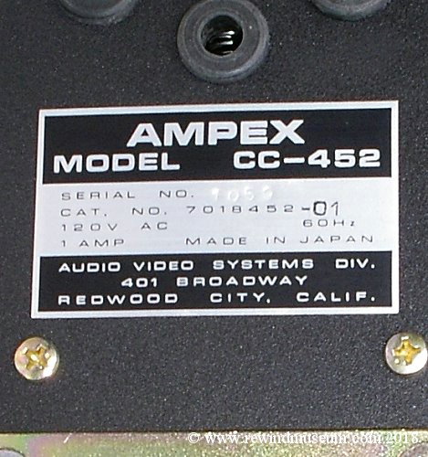 The Ampex CC-452 TV camera.