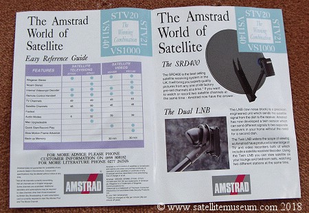 Amstrad SRX400 dish instructions