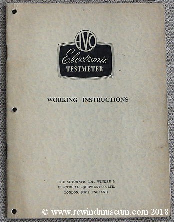 AVO type 4 valve multimeter manual.