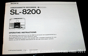 Sony SL8200 manual