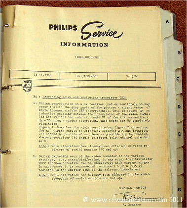 The Philips EL3400 service information 24th. Nov 1964.