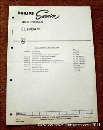 The Philips EL3400 service manual. 21st. Jan 1965.