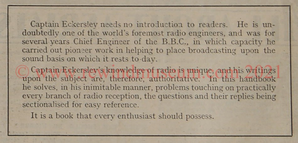 Capt. P.P. Eckersley's Query Handbook.