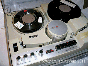 Museum of vintage reel to reel video recorders. Open reel black