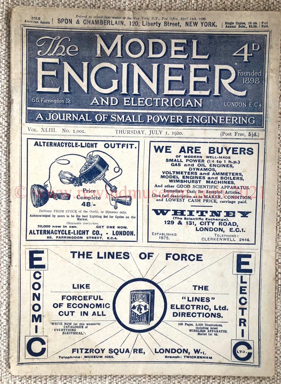 The Model Engineer. July 1920.