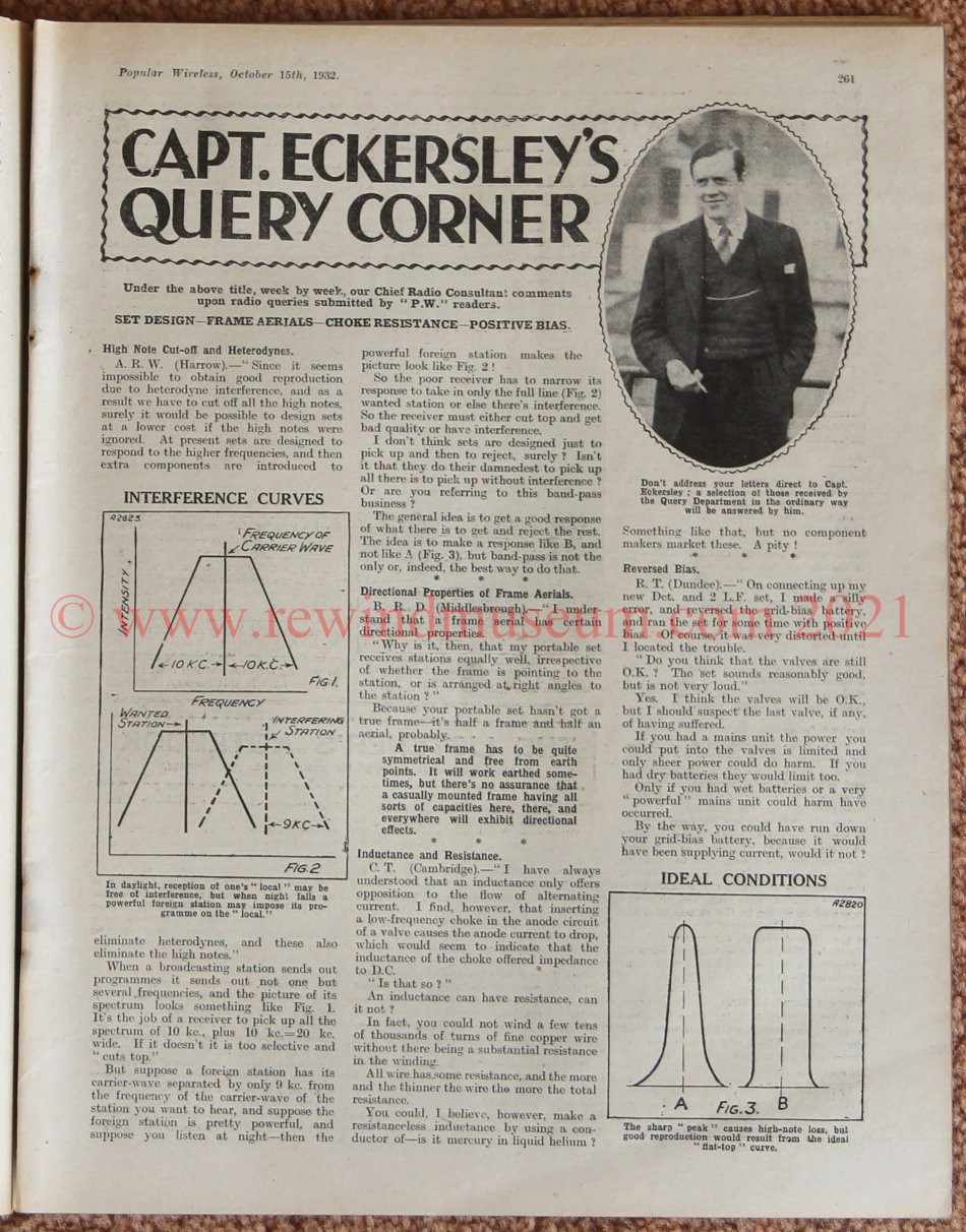 Capt. P.P. Eckersley's Query Corner