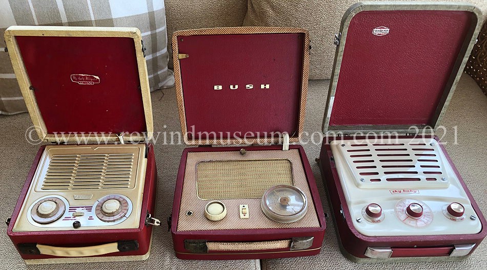 Three portable valve radios.