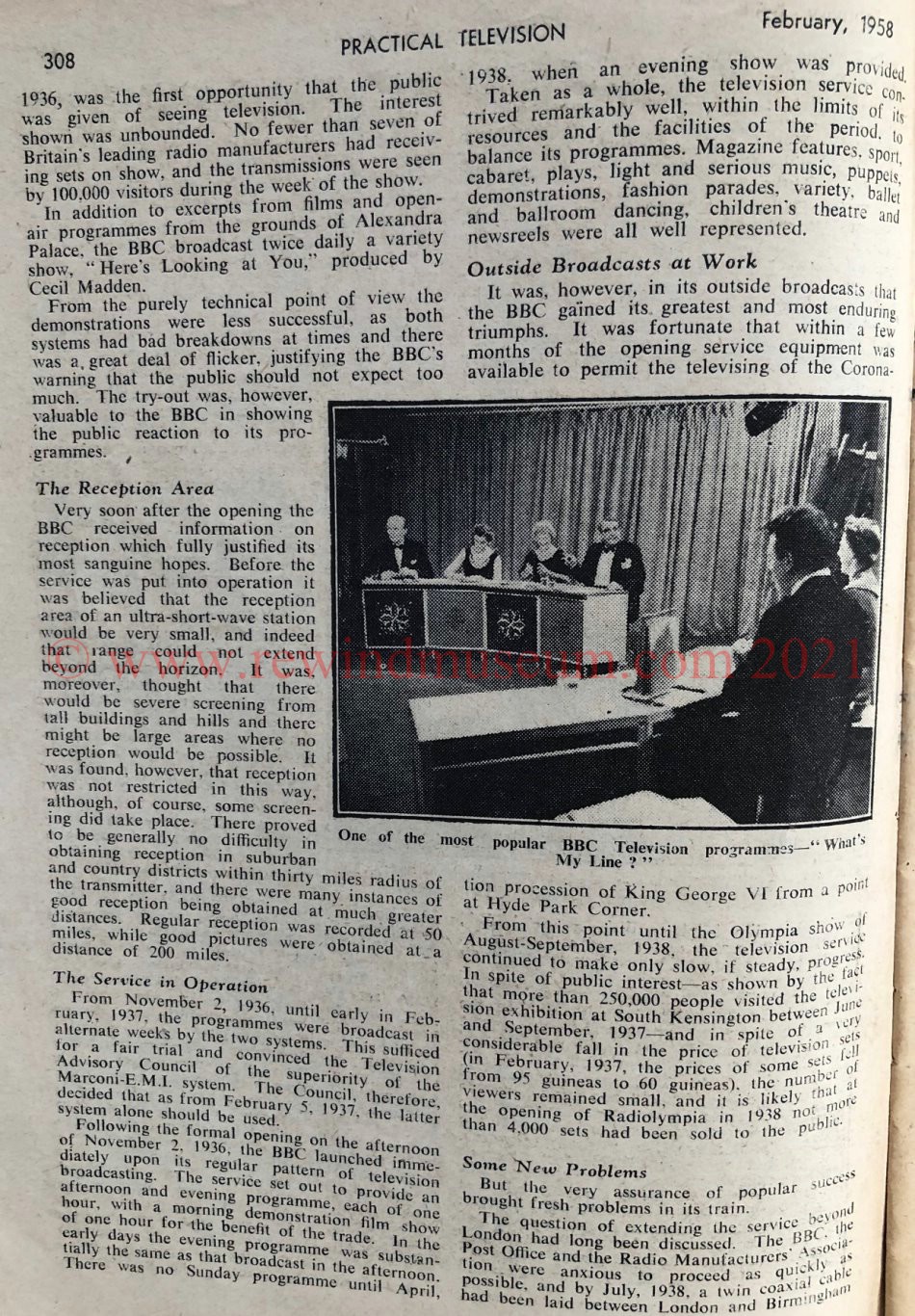 Practical Television magazine. Feb 1958. TV History