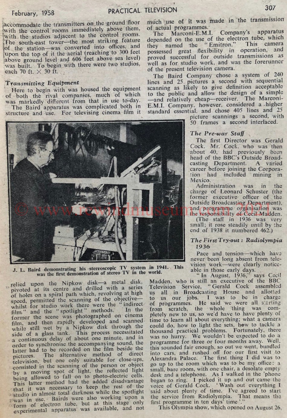 Practical Television magazine. Feb 1958. TV History