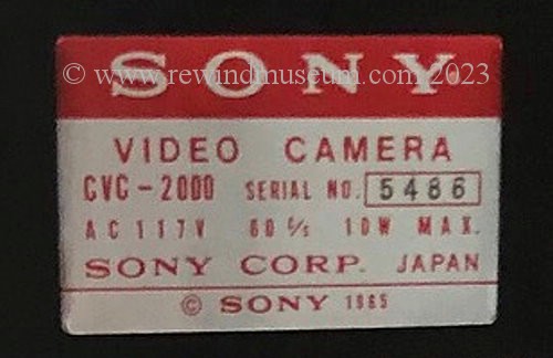 The Sony CVC-100 serial plate