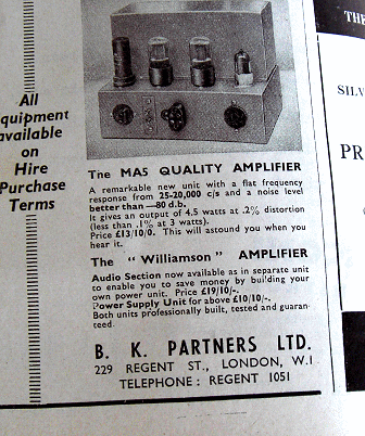 Williamson advert 1952
